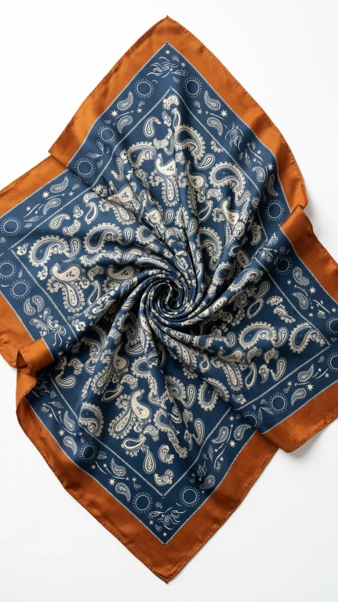 Pañuelo Bulgaro azul y choco · foto 3