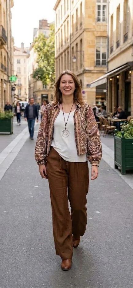 Camisa sedosa arabescos - tierra · camisas de mujer · Vitreaux Boutique